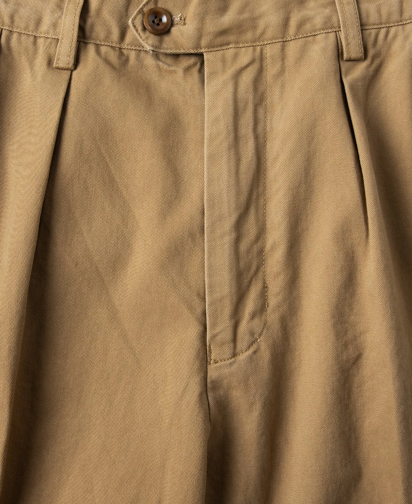 1930s IVY Style Double Pleated Chino Trousers - Yellow
