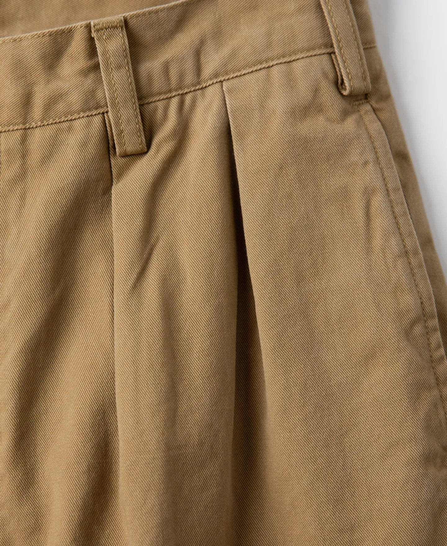 1930s IVY Style Double Pleated Chino Trousers - Yellow