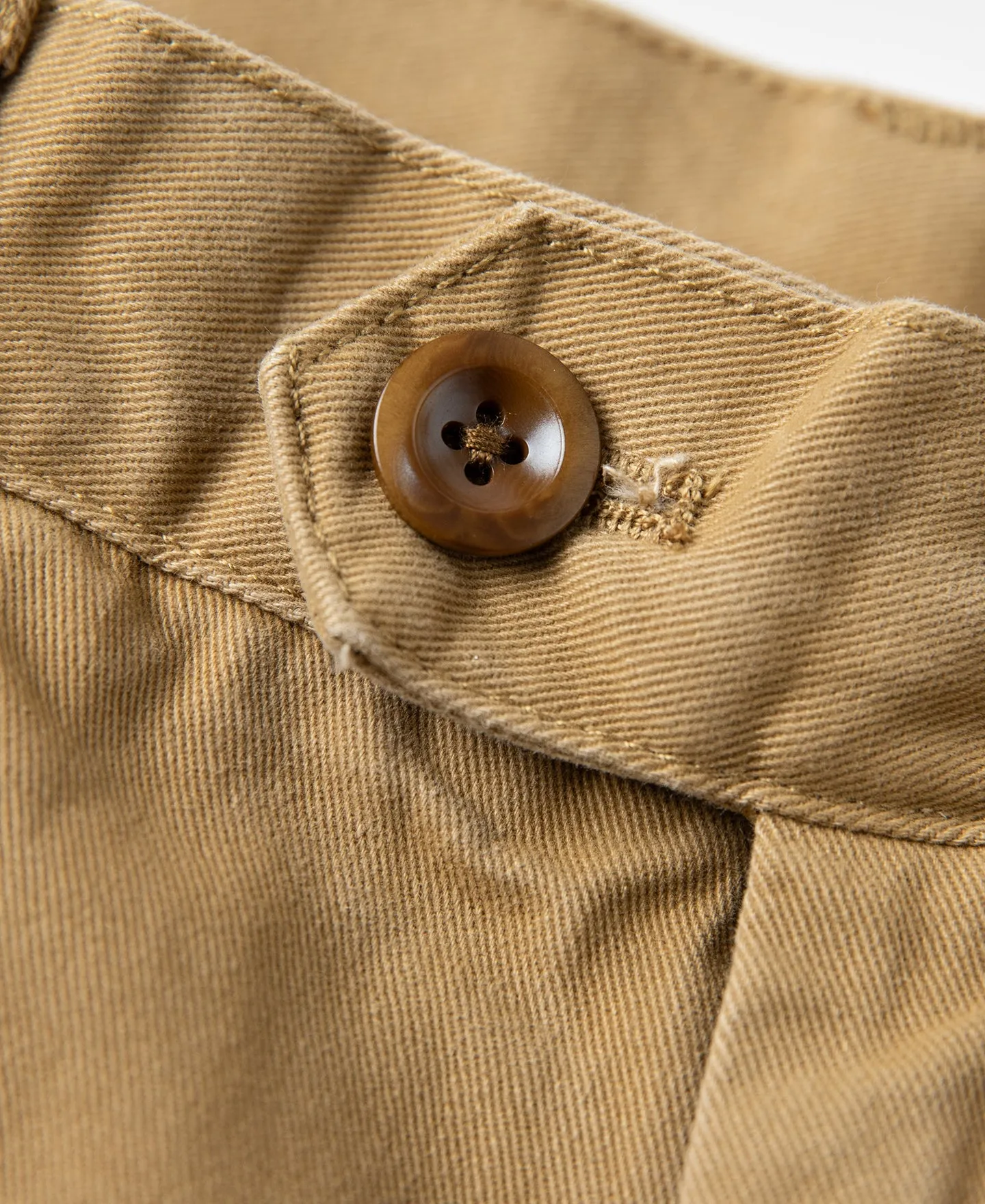1930s IVY Style Double Pleated Chino Trousers - Yellow