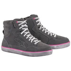 Alpinestars Stella J-6 Waterproof Motorcycle Boots Grey Fuchsia Pink