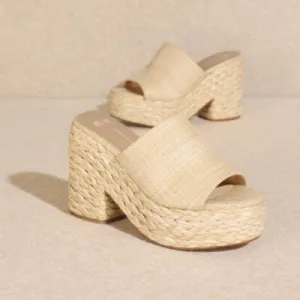 Ashlyn Wedge Natural Raffia