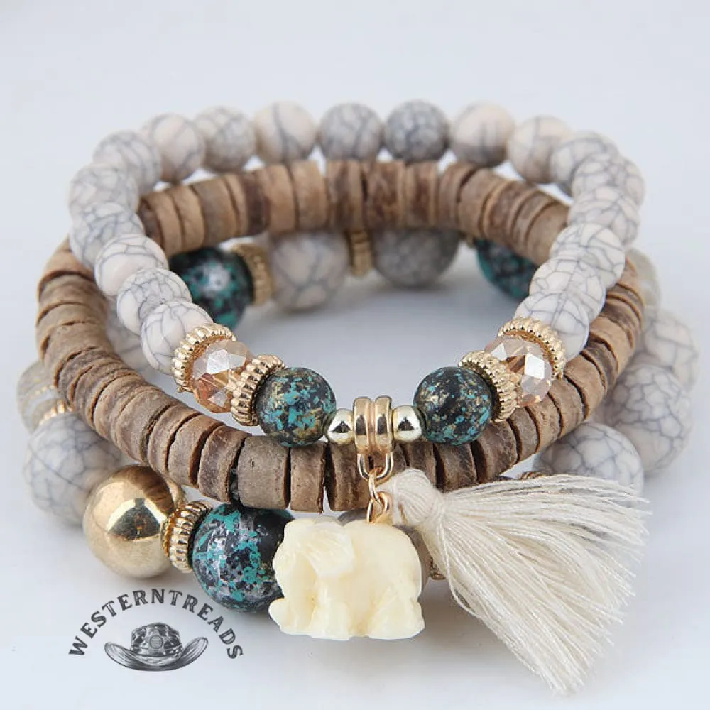 Beaded Boho Tassel Bracelet