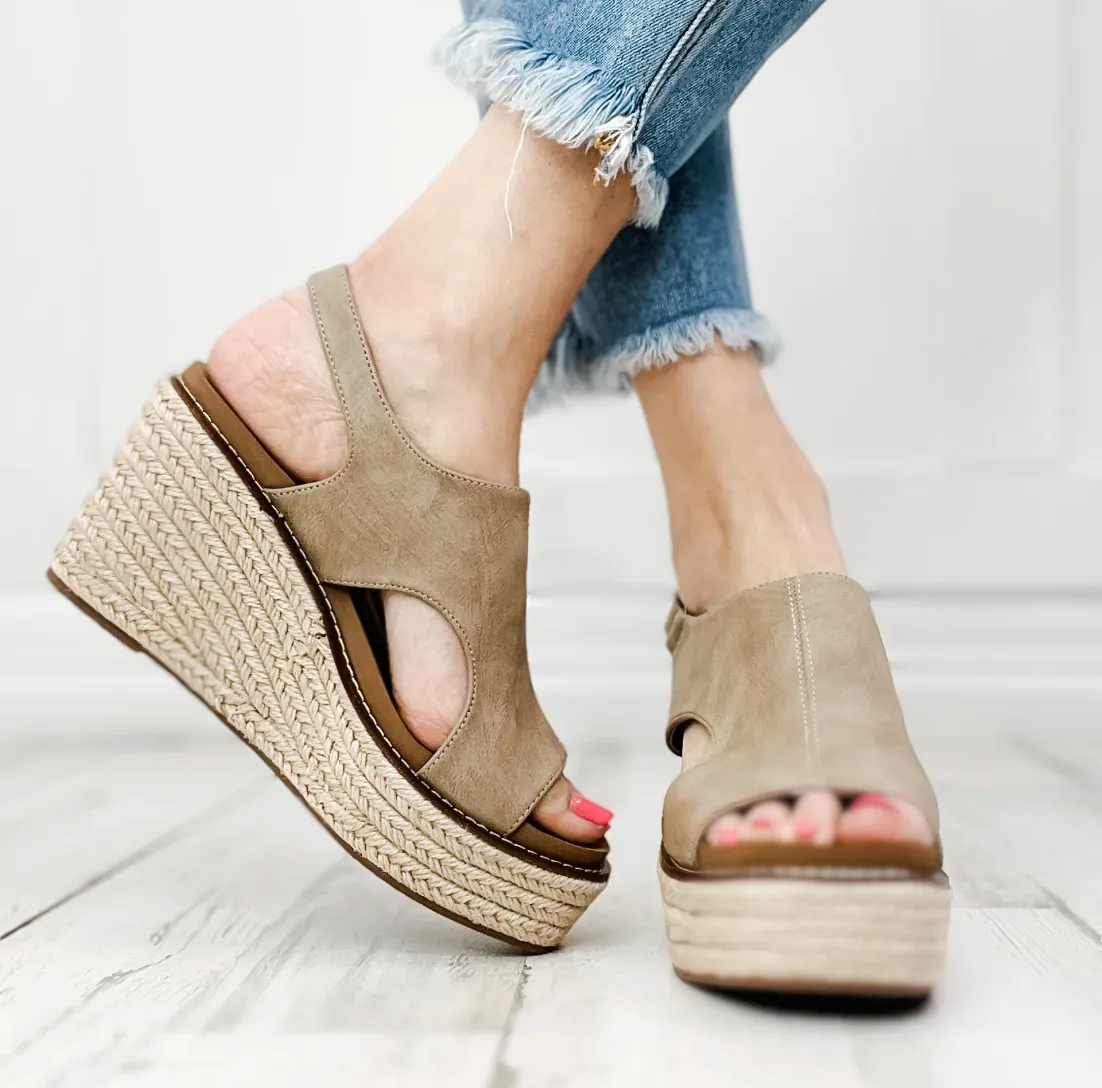 Corkys Freddie Wedge Taupe