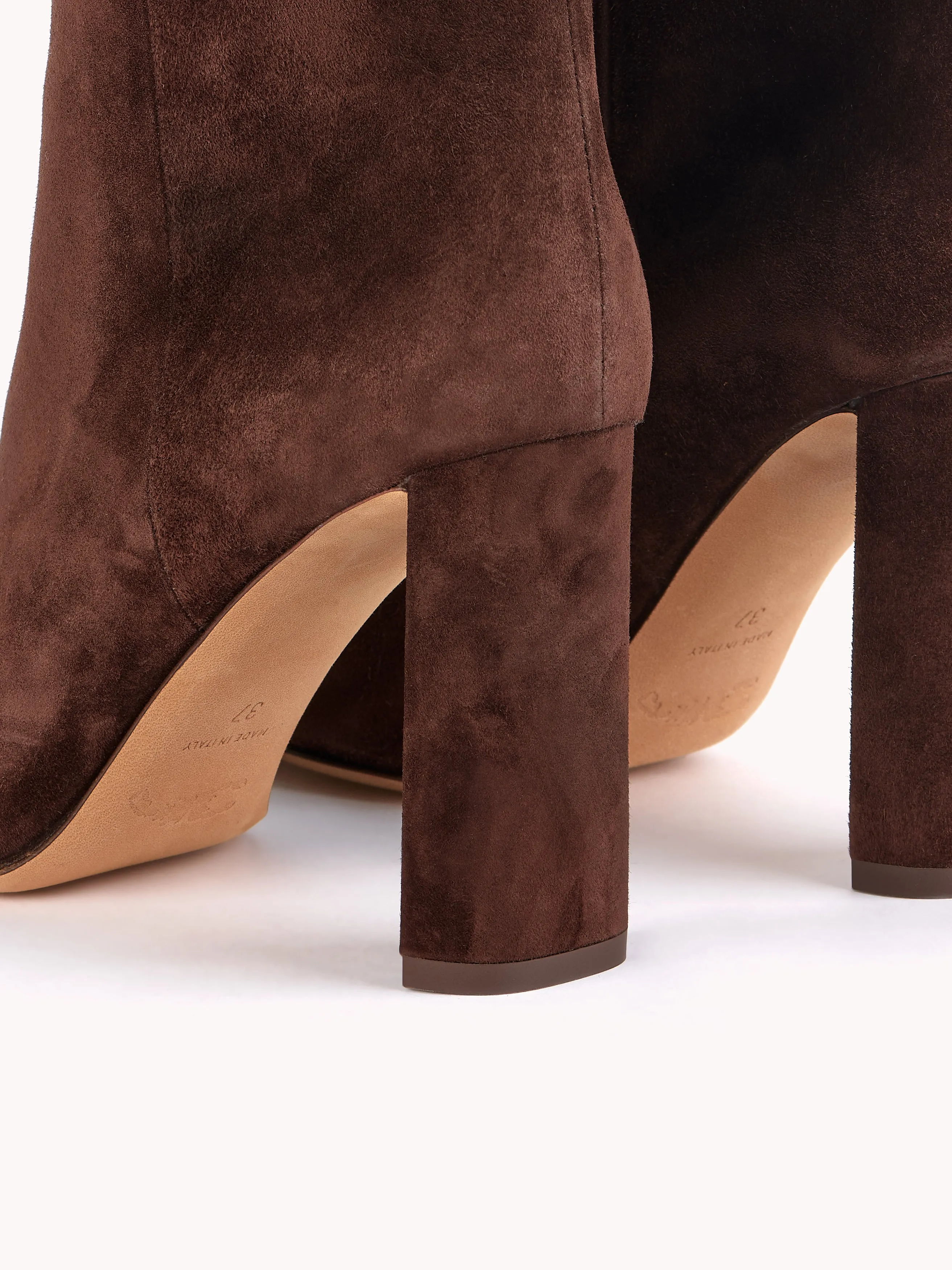 Gabriella  High-heel Brown Coffee Suede Ankle Boots