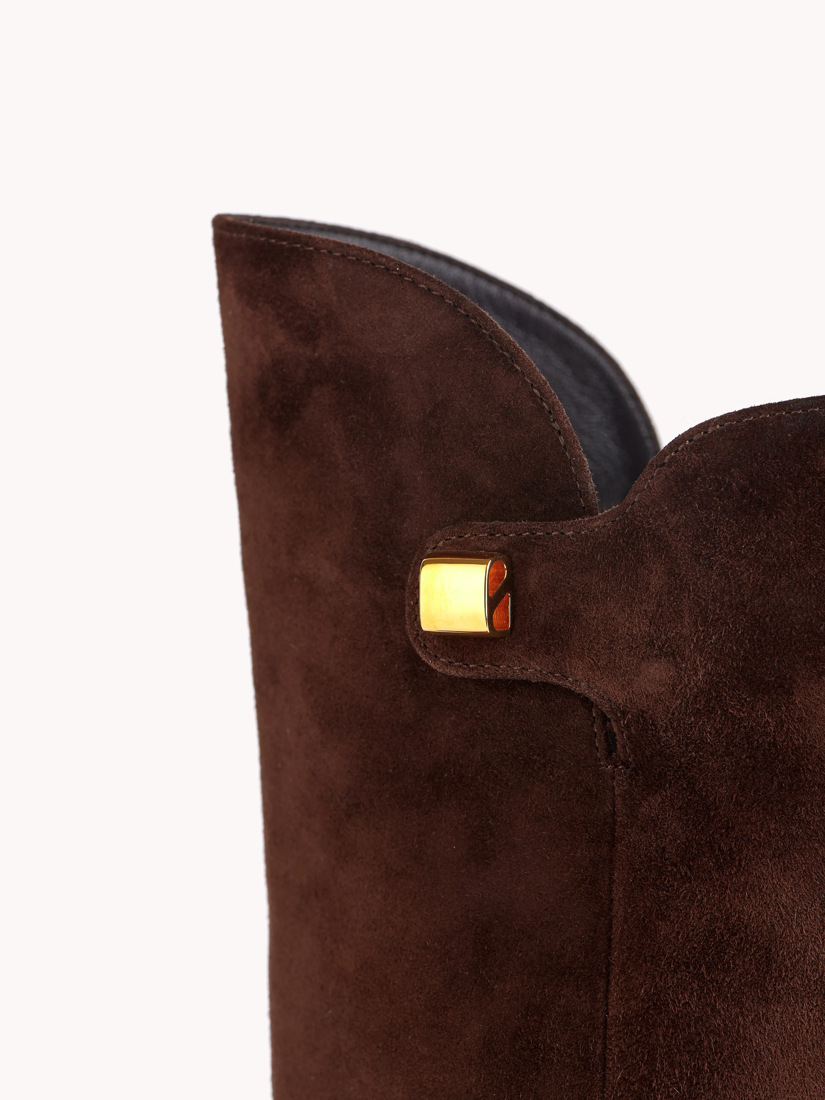 Gabriella  High-heel Brown Coffee Suede Ankle Boots