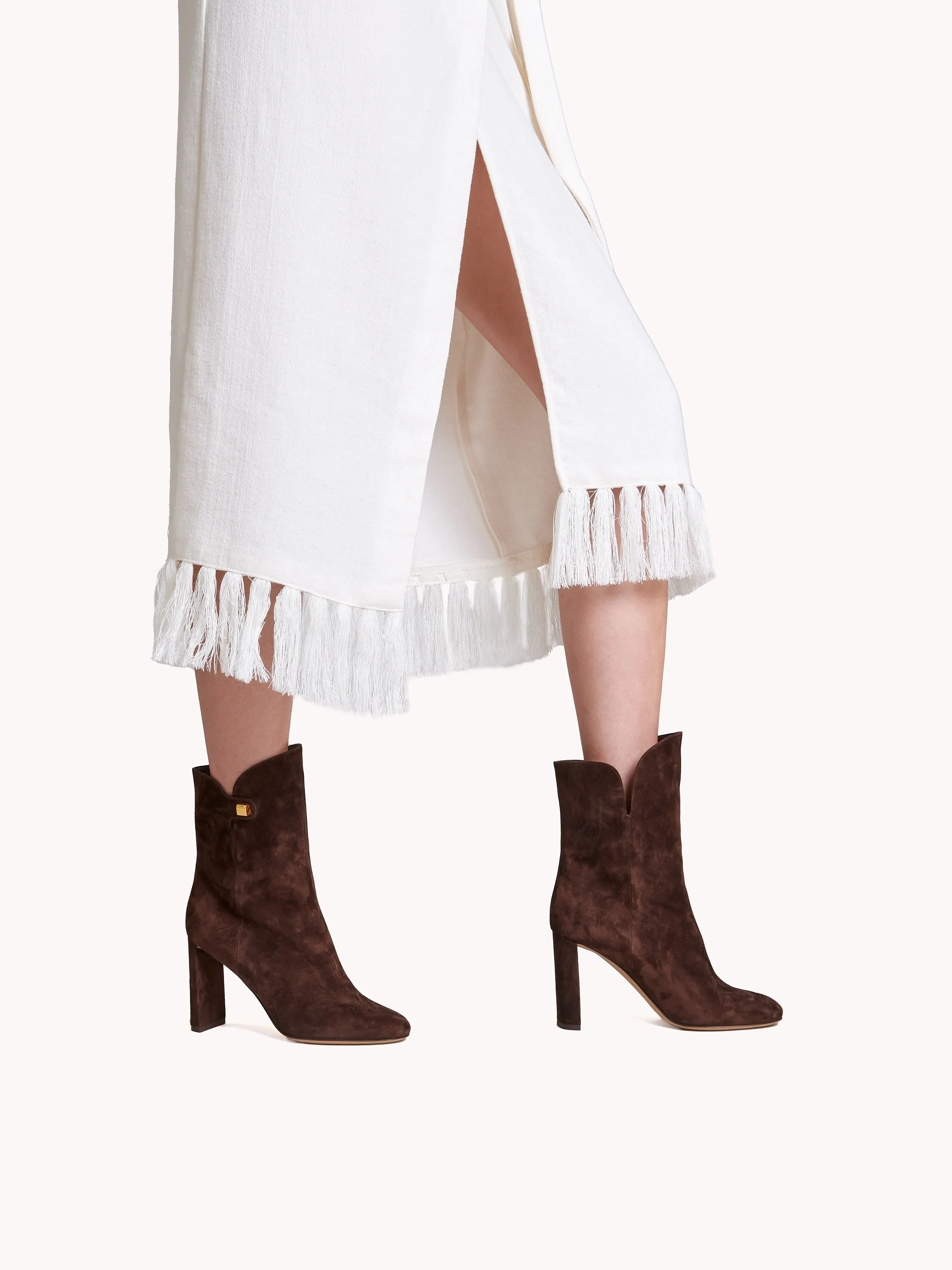 Gabriella  High-heel Brown Coffee Suede Ankle Boots