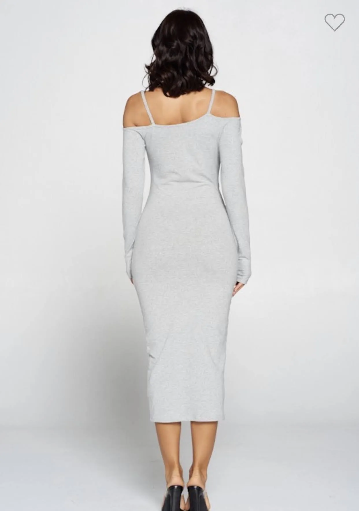 Grey Skies Cut Out Midi Dress