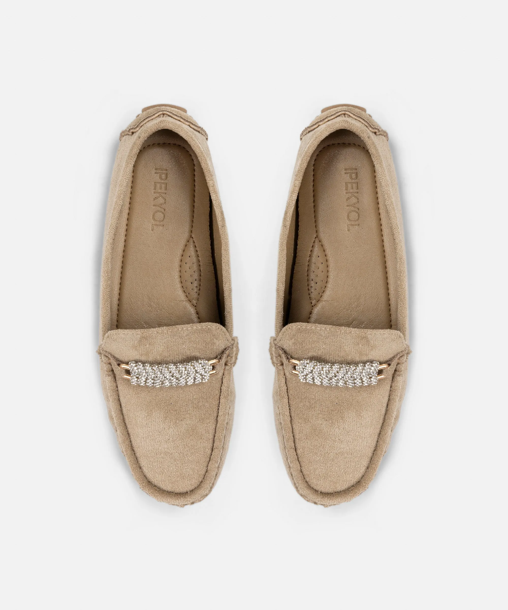 Ipekyol Crystal Stone Loafer Beige