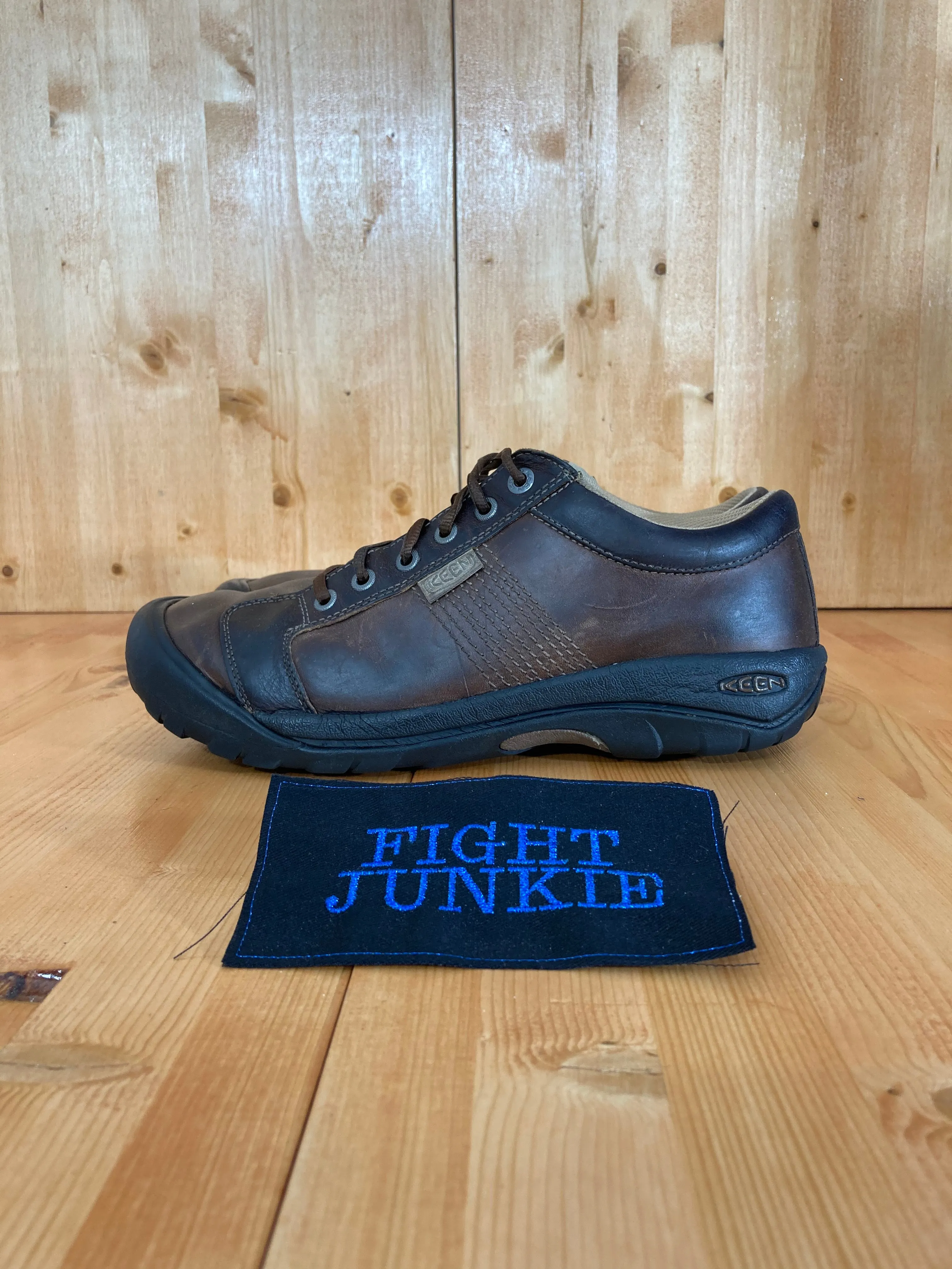 KEEN AUSTIN Men's Size 13 Leather Comfort Shoes Sneakers Brown