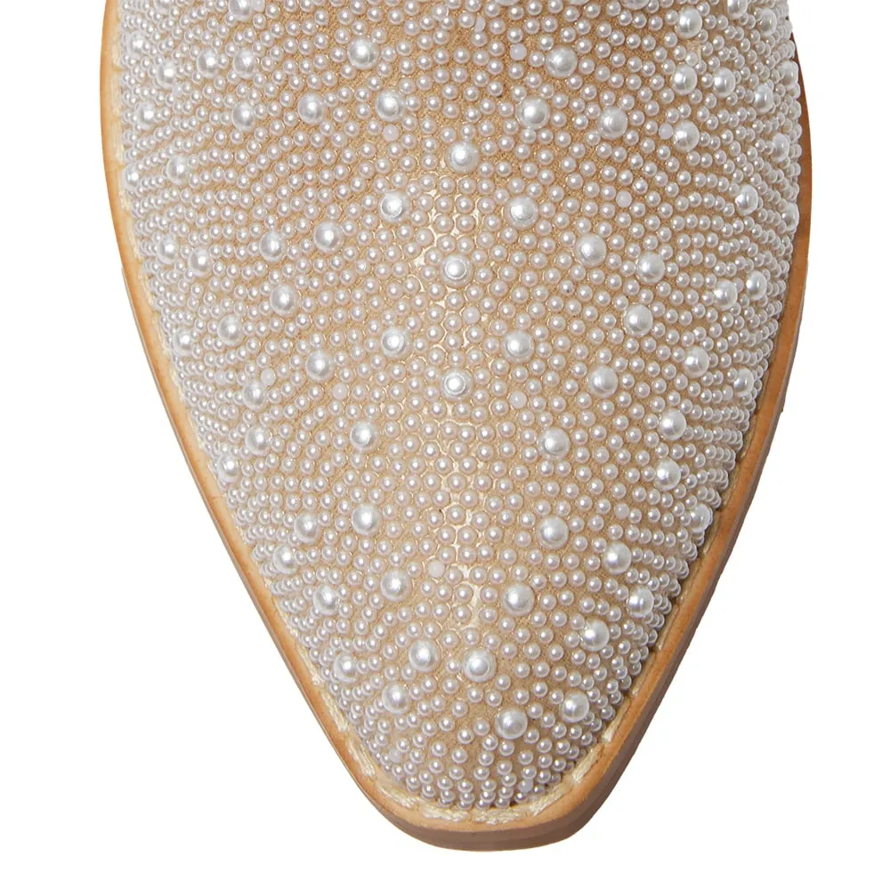 Lady Boot in Ivory Pearl