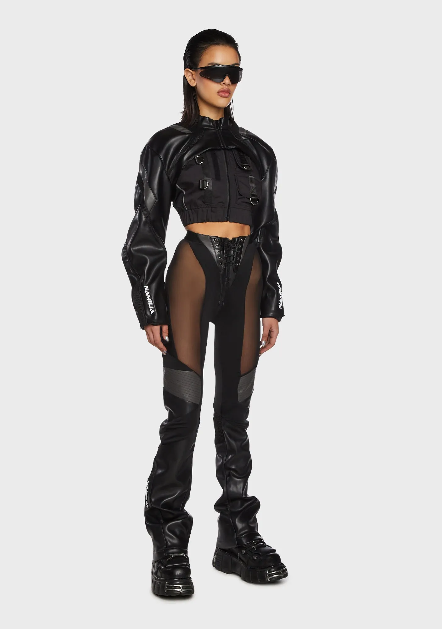 Moto Mesh Pants - Black