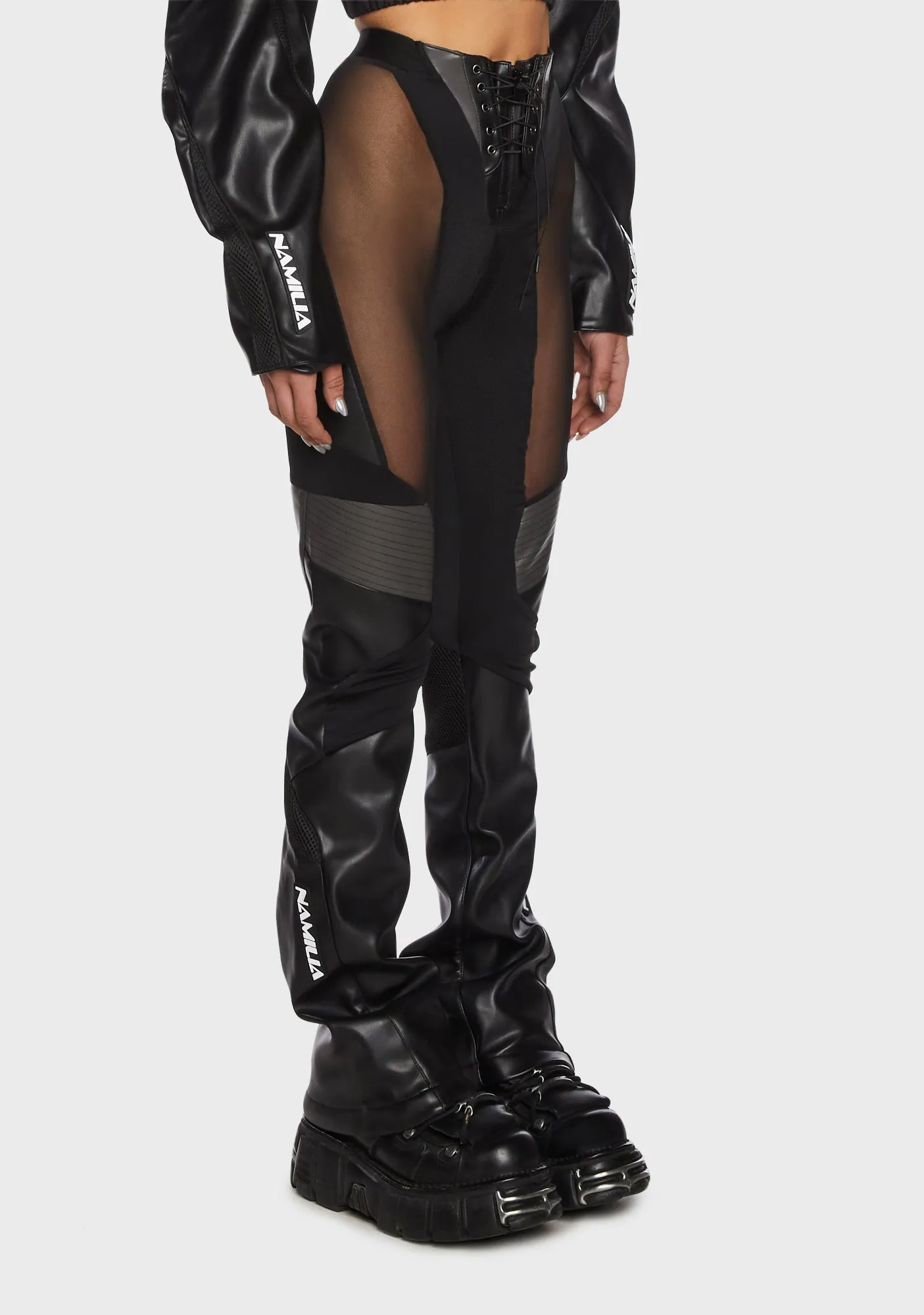 Moto Mesh Pants - Black