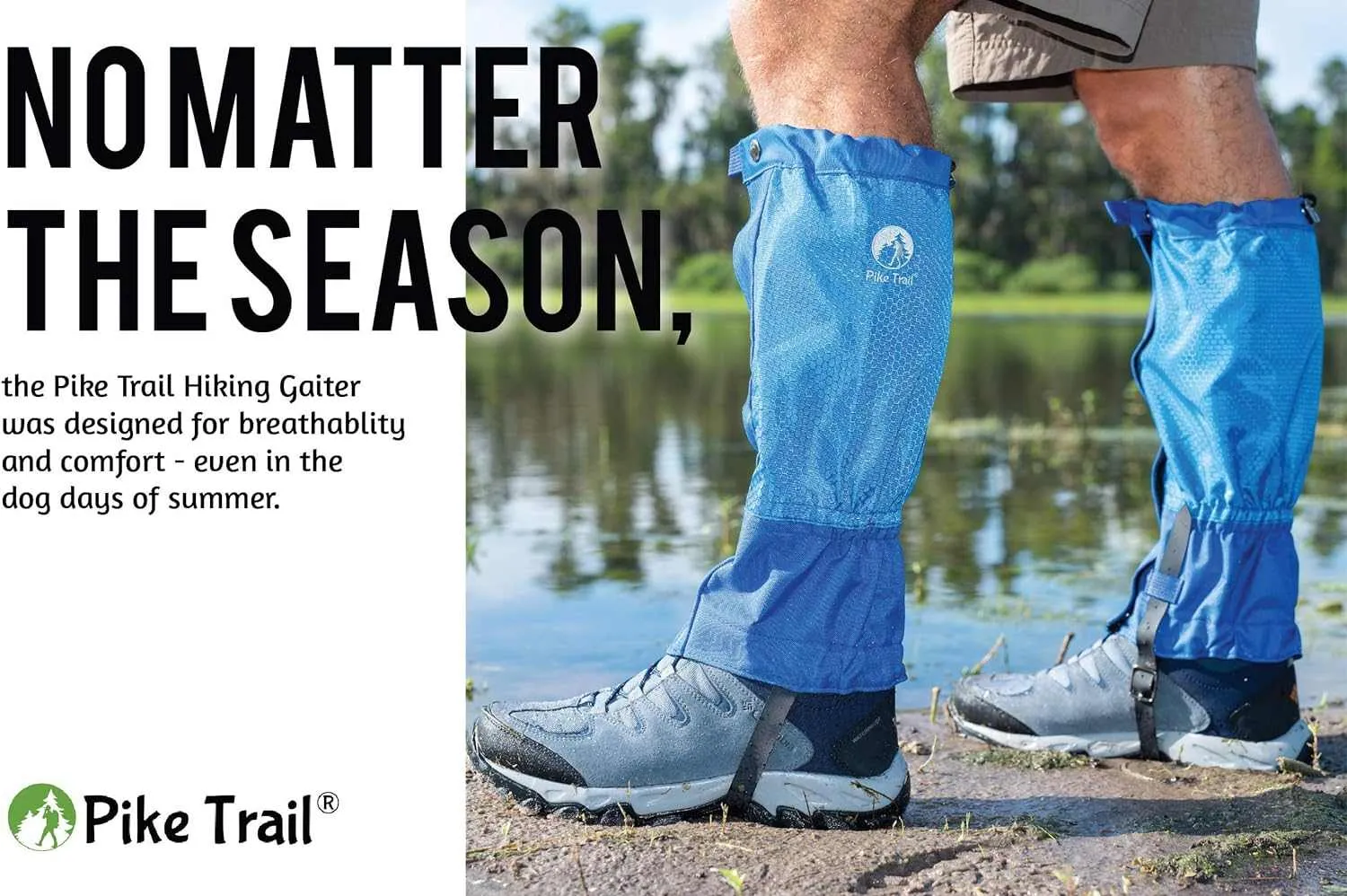 Pike Trail Leg Gaiters Waterproof Adjustable Snow Boot Gaiters for Hiking, Walking, Hunting, Mountain Climbing, Snowshoeing