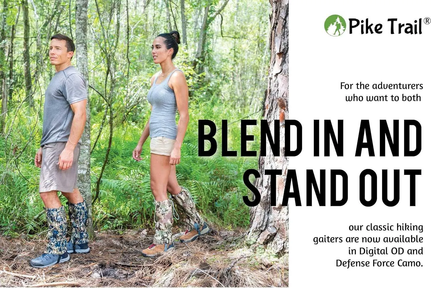 Pike Trail Leg Gaiters Waterproof Adjustable Snow Boot Gaiters for Hiking, Walking, Hunting, Mountain Climbing, Snowshoeing