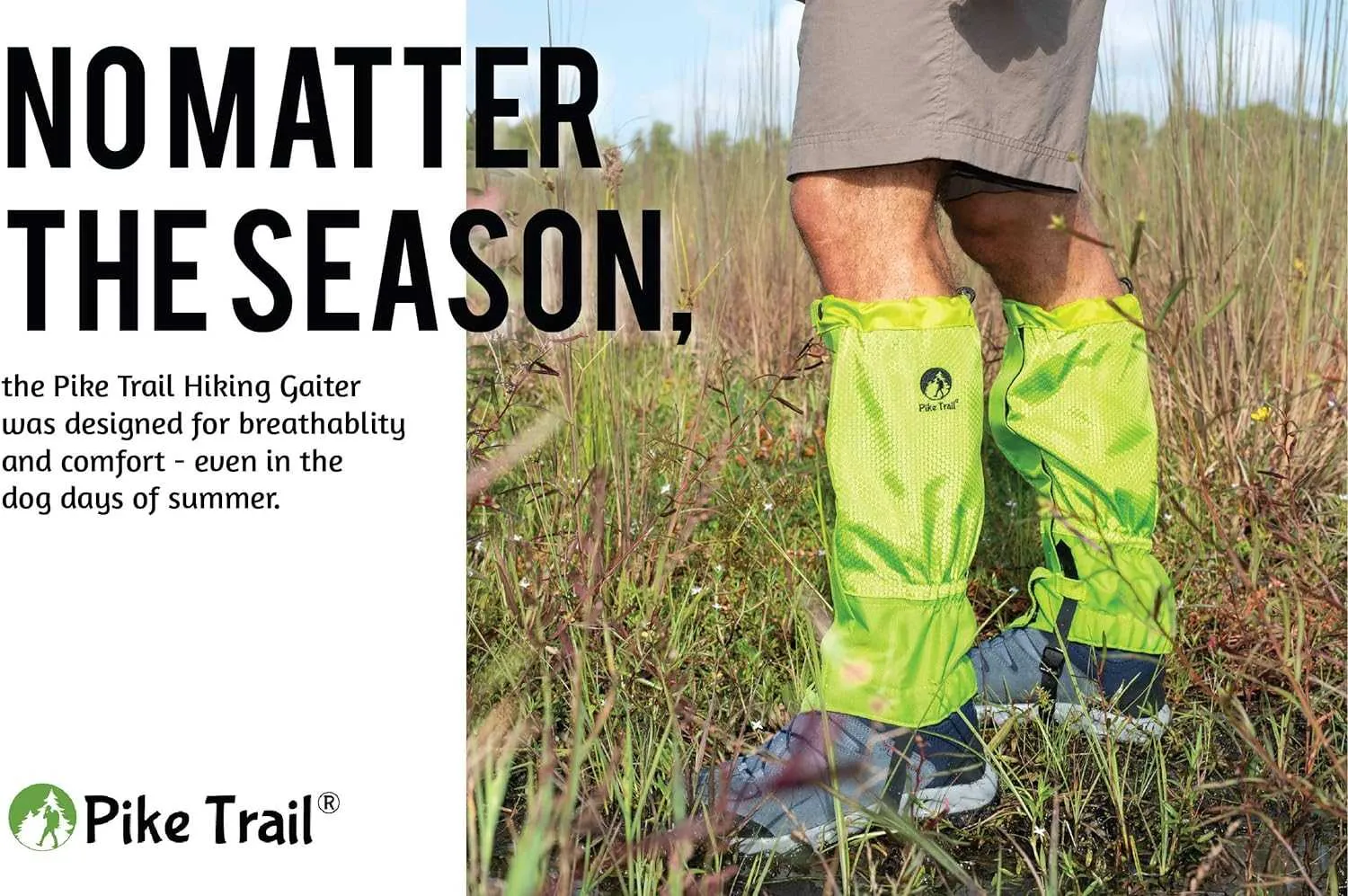 Pike Trail Leg Gaiters Waterproof Adjustable Snow Boot Gaiters for Hiking, Walking, Hunting, Mountain Climbing, Snowshoeing