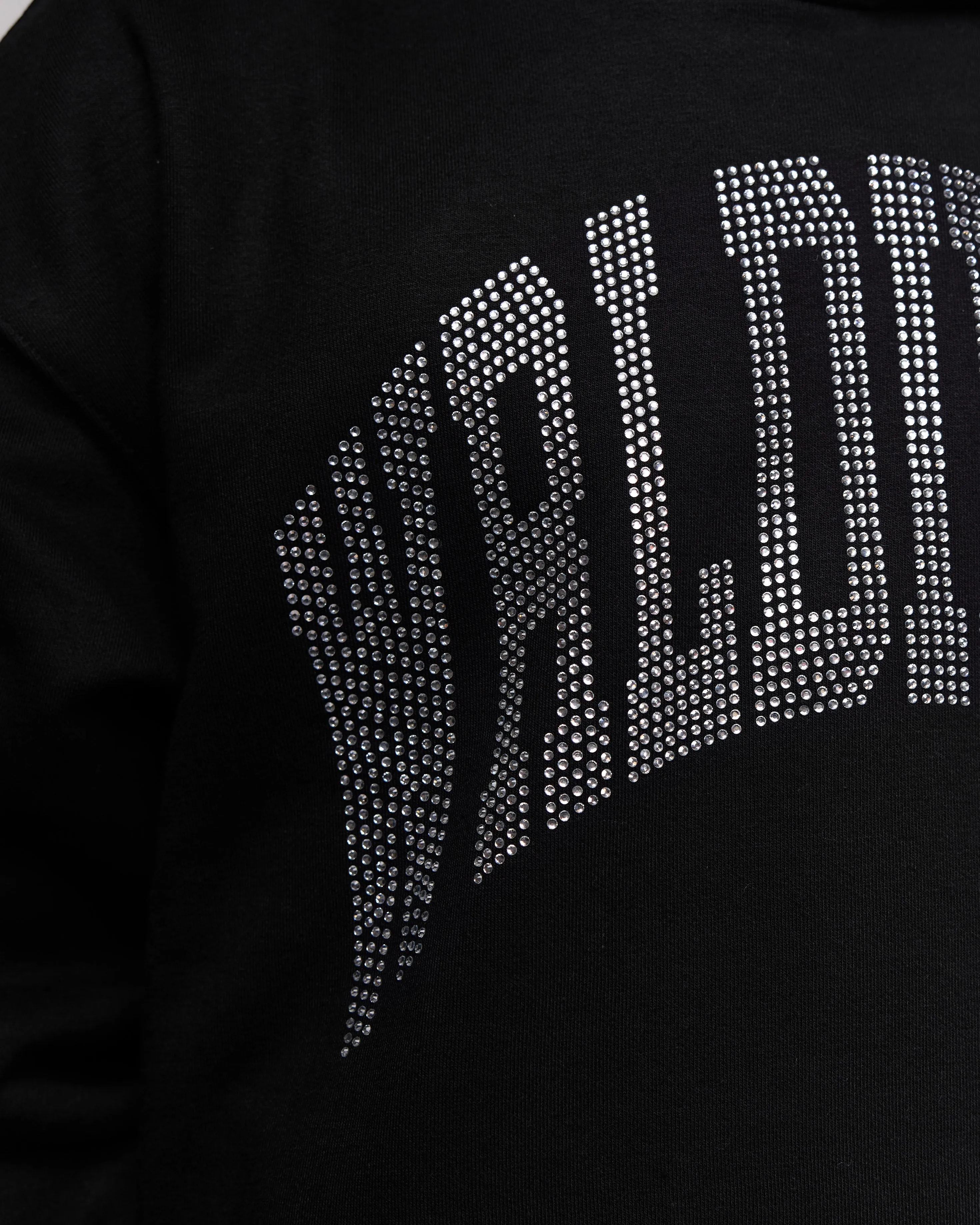 Premium Stone Oversized Hoodie (Black/Rhinestone) [Boxy   Heavy]