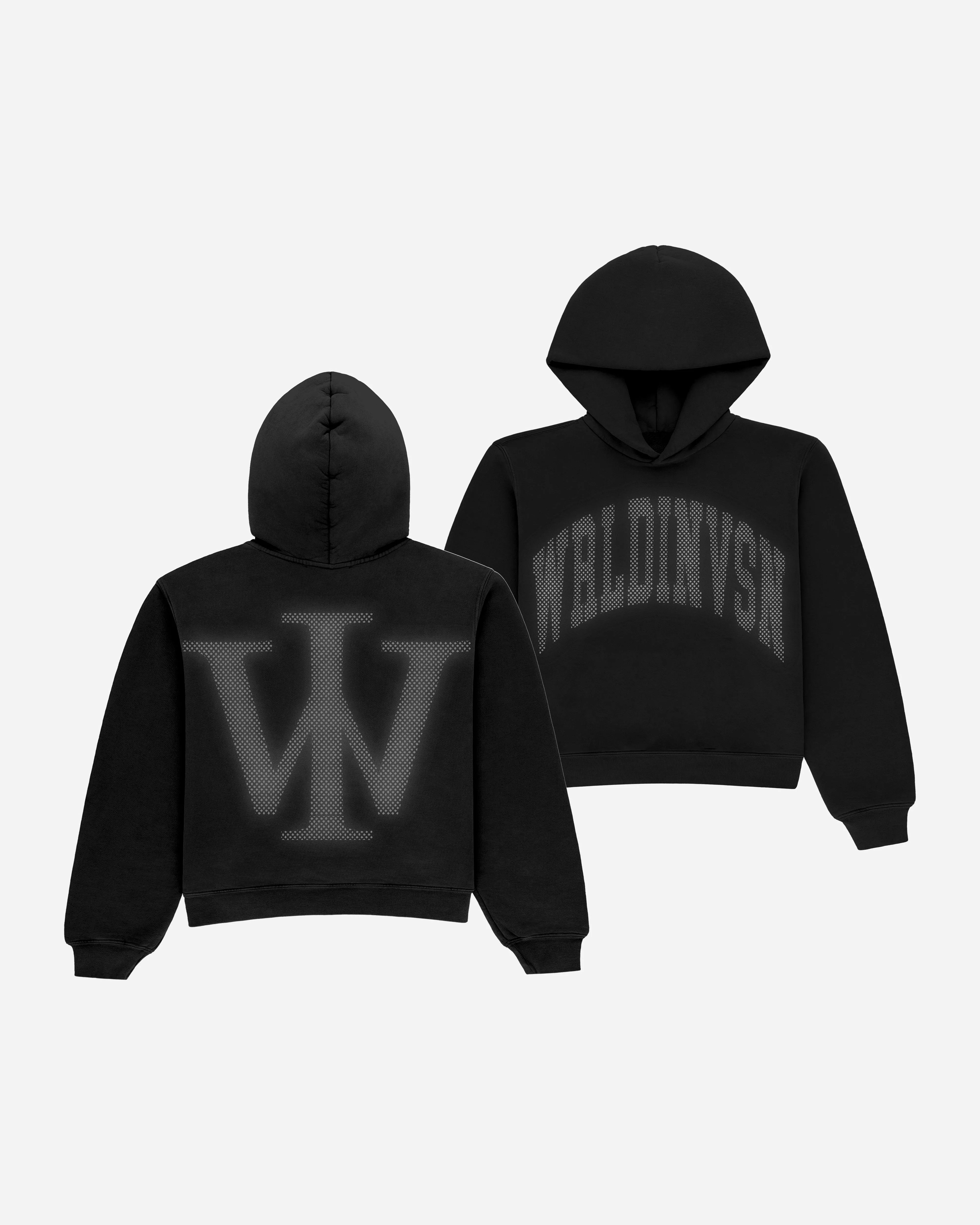 Premium Stone Oversized Hoodie (Black/Rhinestone) [Boxy   Heavy]