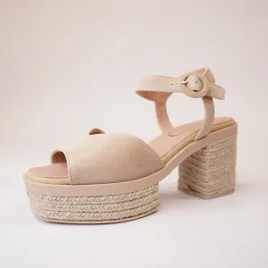 Prinia Camello Suede Leather Espadrille Heels