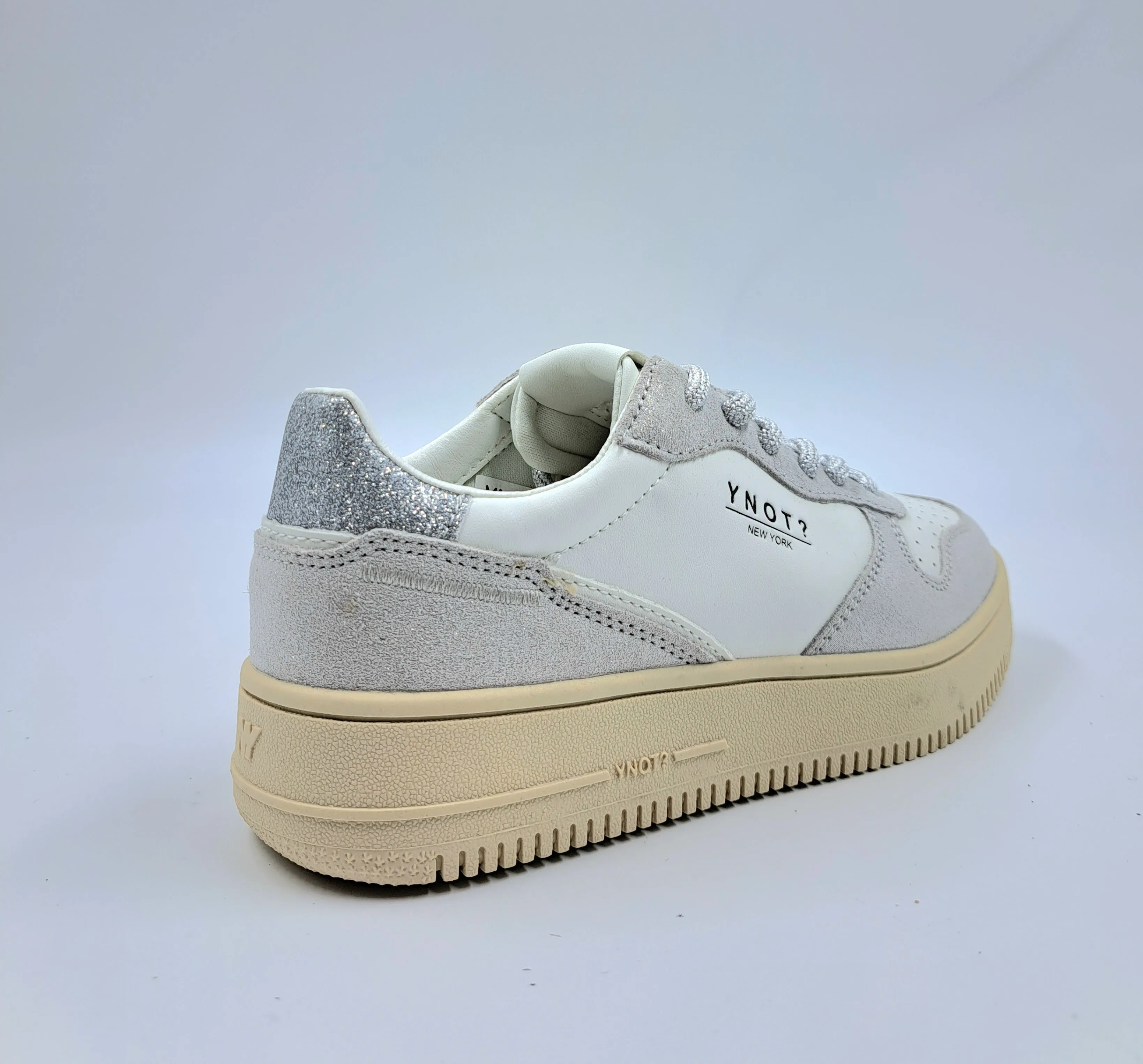 SNEAKERS CAMOSCIO GLITTER SILVER