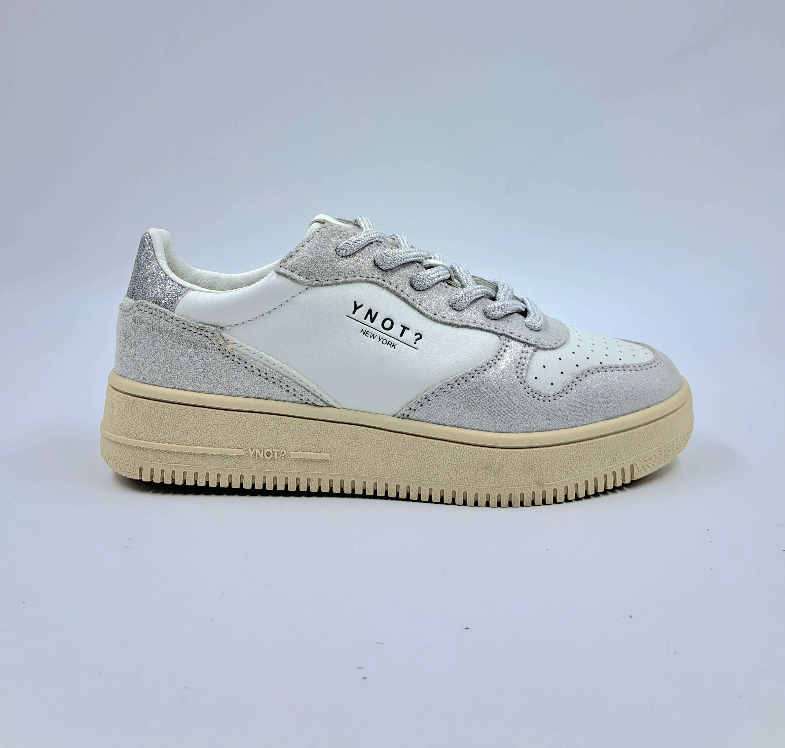 SNEAKERS CAMOSCIO GLITTER SILVER