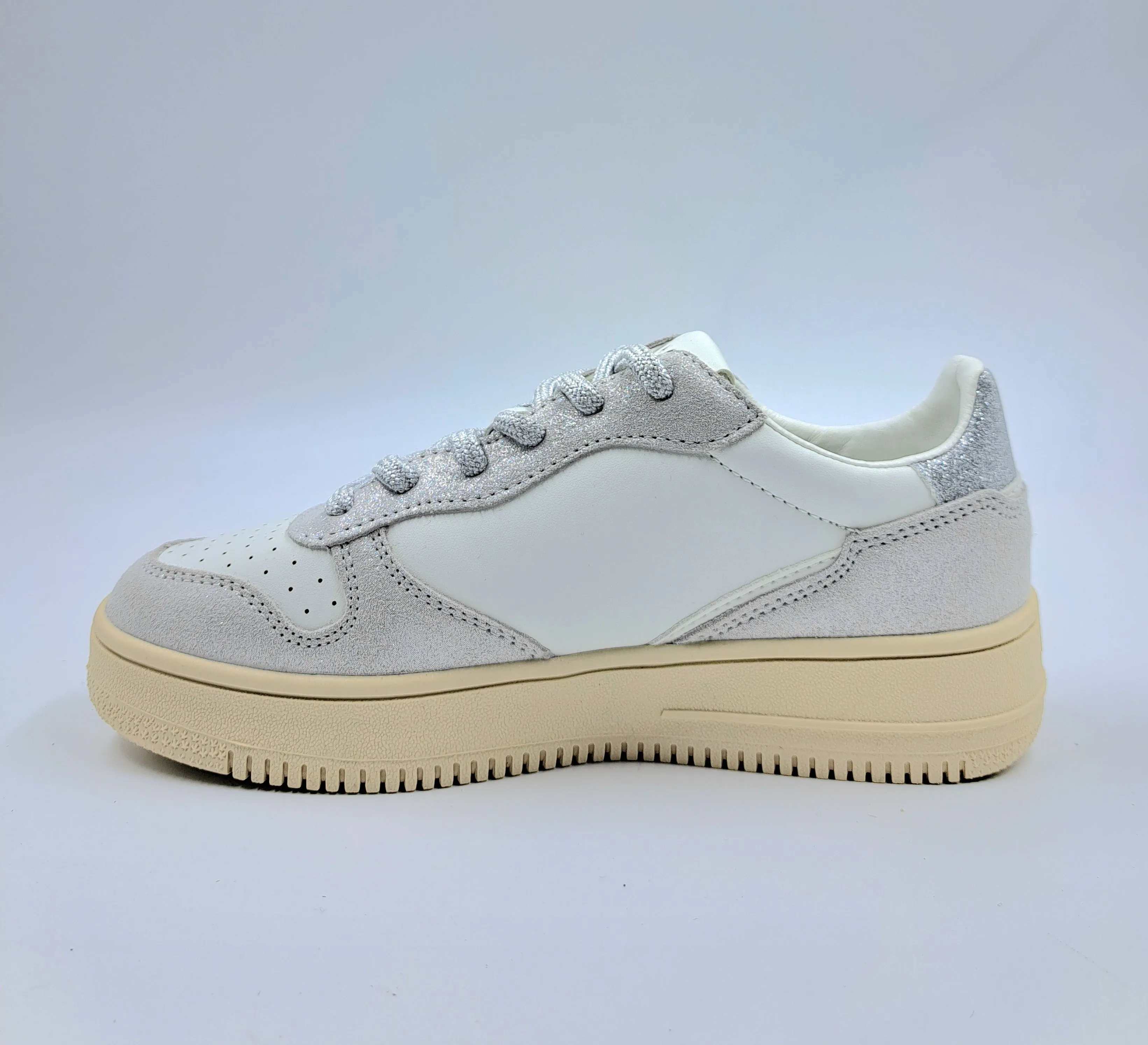 SNEAKERS CAMOSCIO GLITTER SILVER