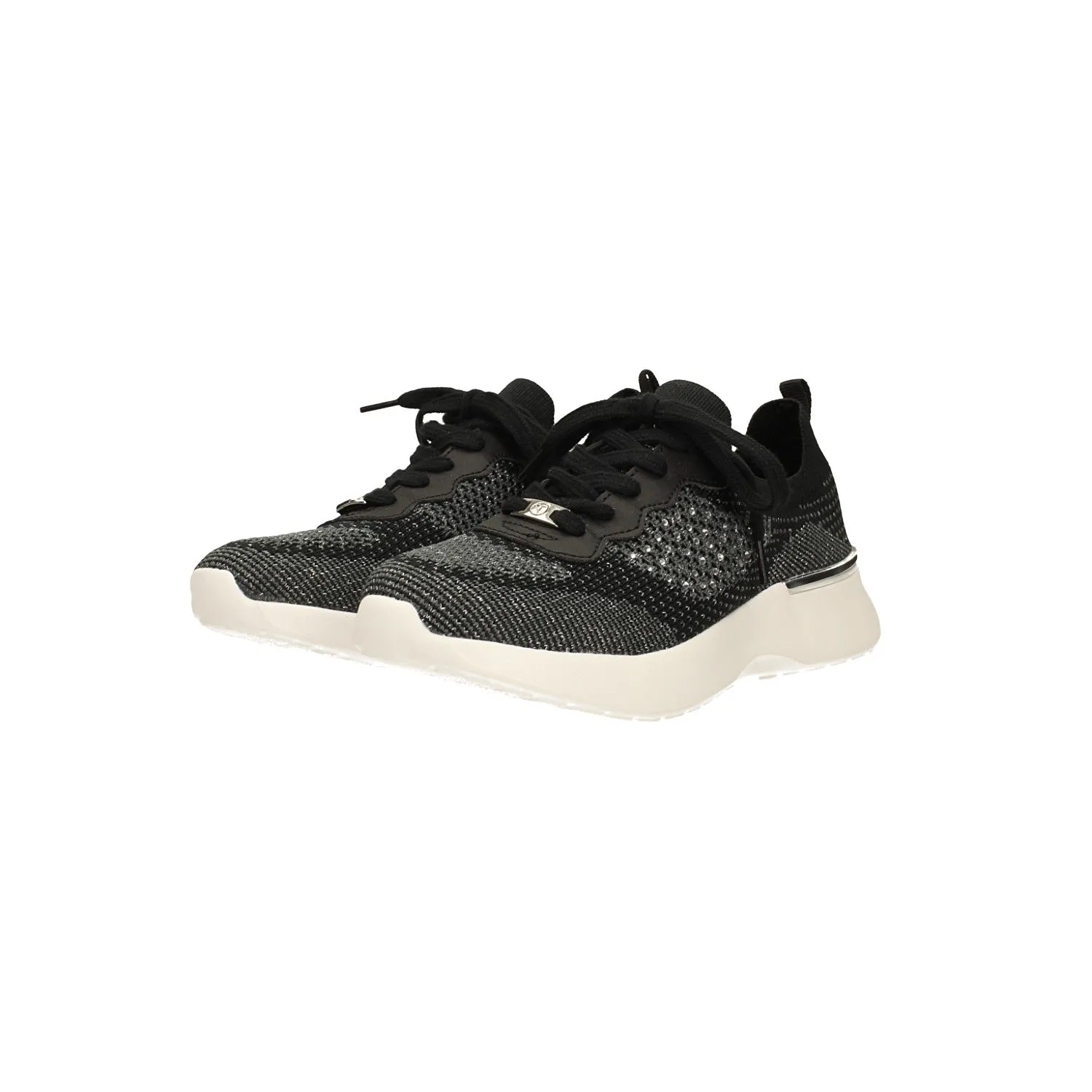 Sneakers in tessuto elasticizzato con strass