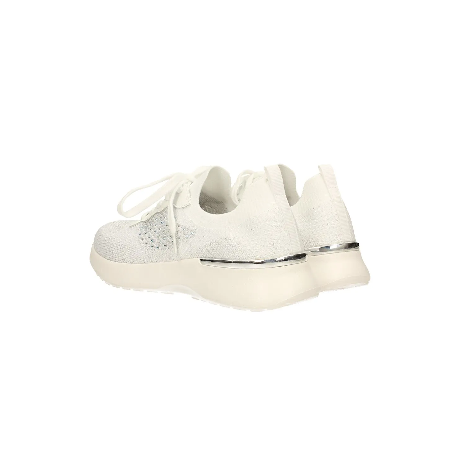 Sneakers in tessuto elasticizzato con strass