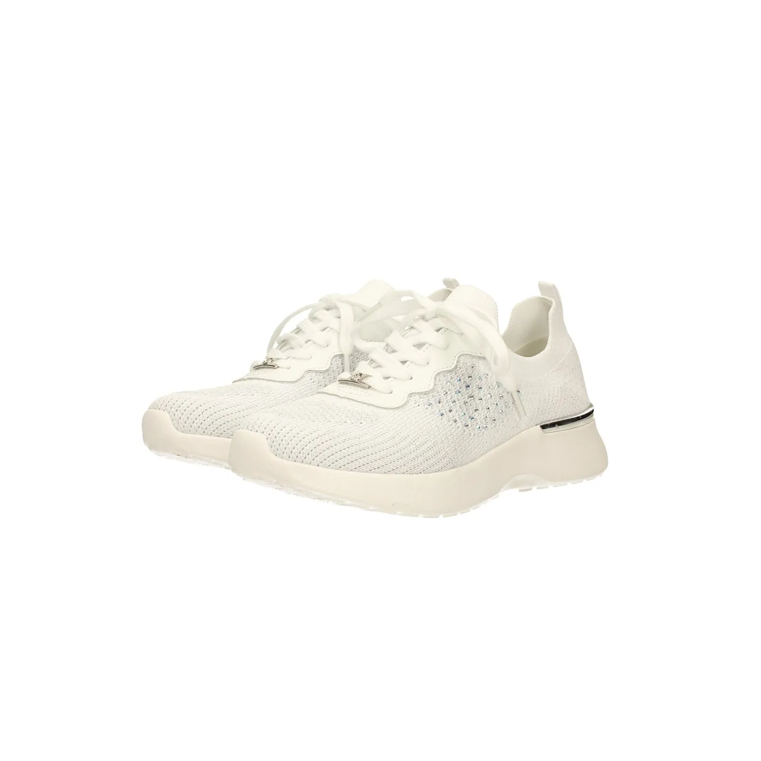 Sneakers in tessuto elasticizzato con strass