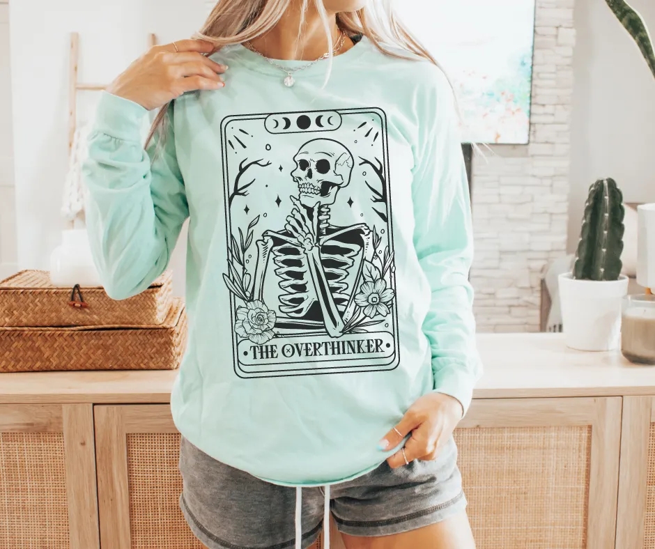 The Overthinker Skellie Tarot | Comfort Colors Long Sleeve