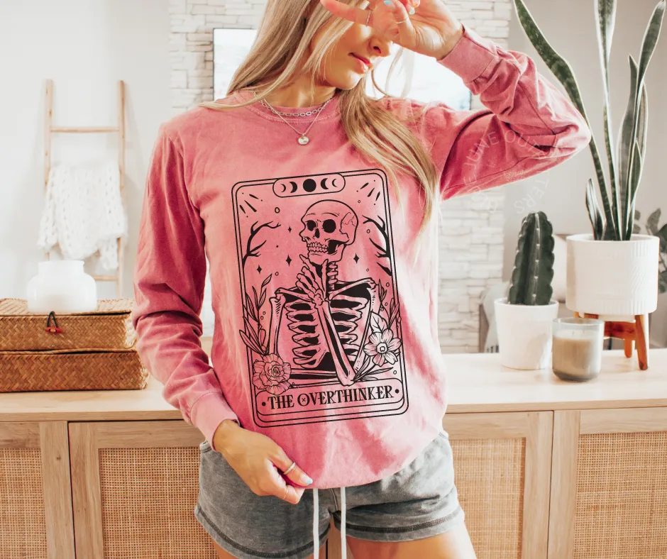 The Overthinker Skellie Tarot | Comfort Colors Long Sleeve