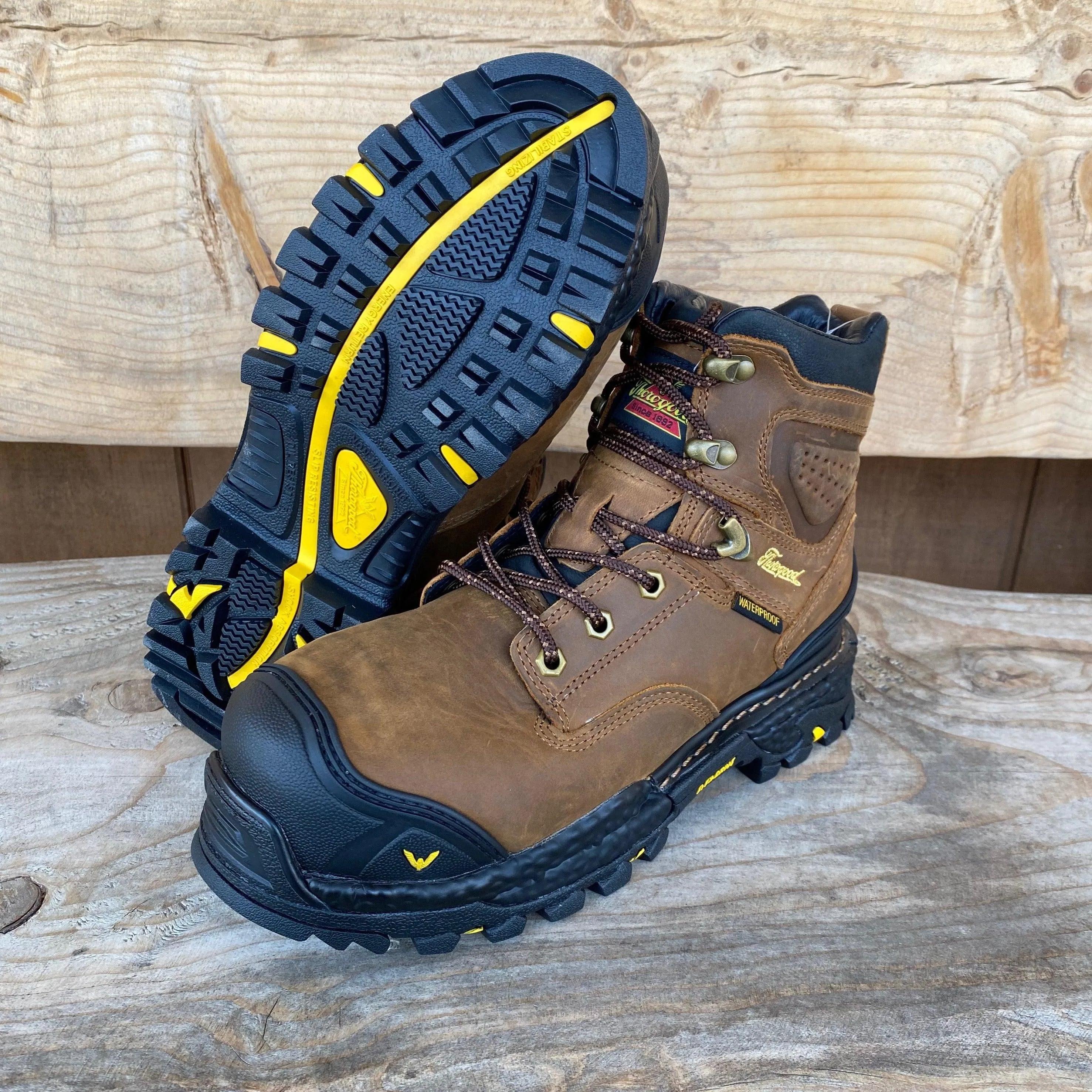 Thorogood Infinity FD Series 6" Brown Safety Toe Waterproof Work Boots 804-3416